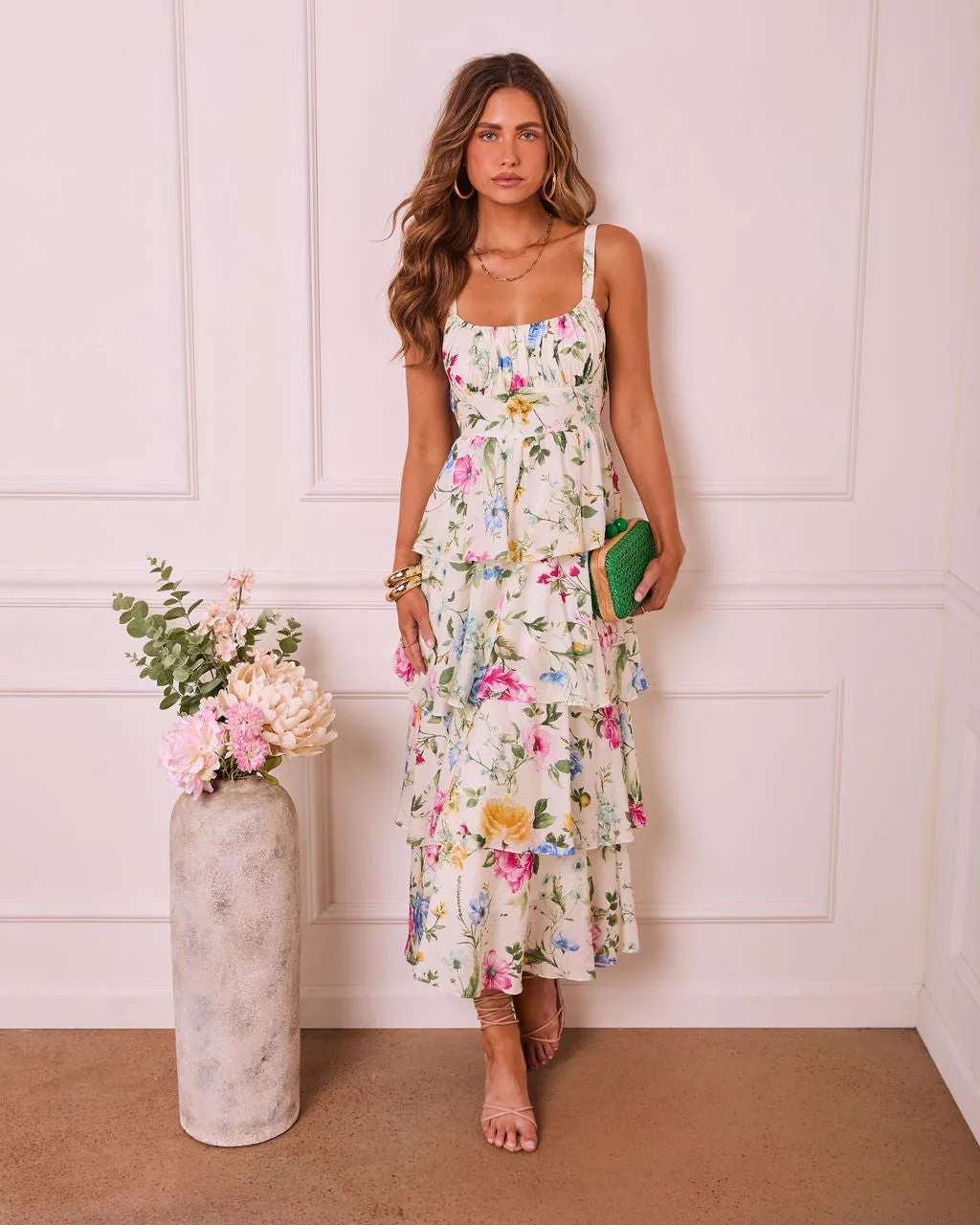 Bloom Belle Tiered Floral Maxi Dress sold by Vici product image thumbnail 5