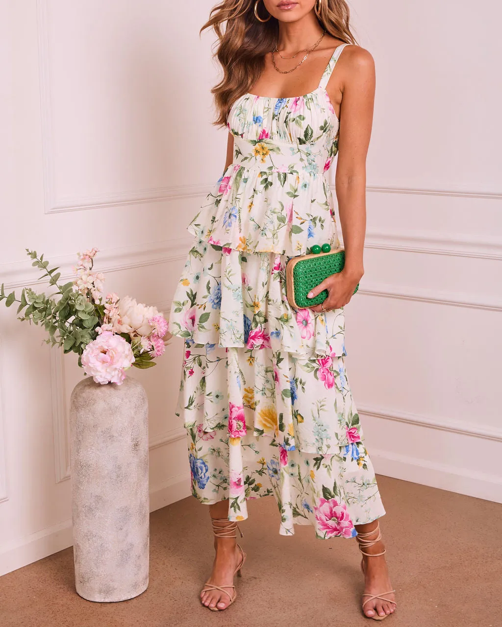 Bloom Belle Tiered Floral Maxi Dress sold by Vici product image thumbnail 3