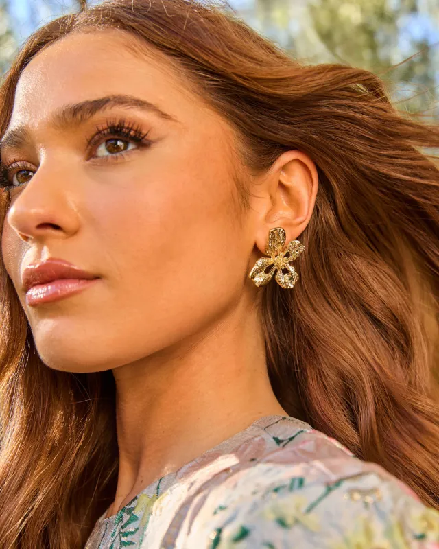 Petal Frequency Floral Stud Earrings sold by Vici