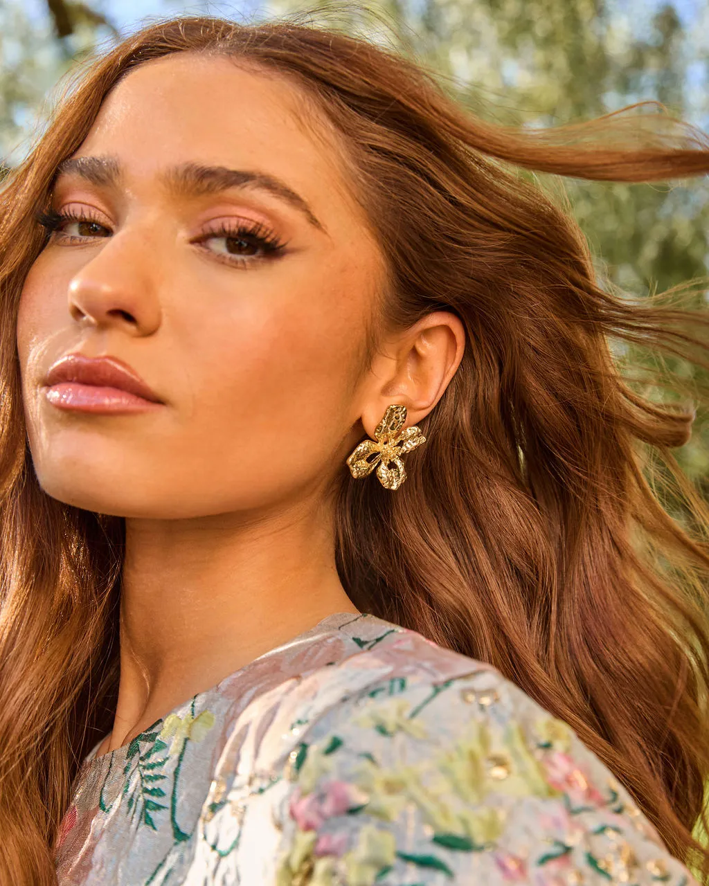 Petal Frequency Floral Stud Earrings sold by Vici product image thumbnail 3