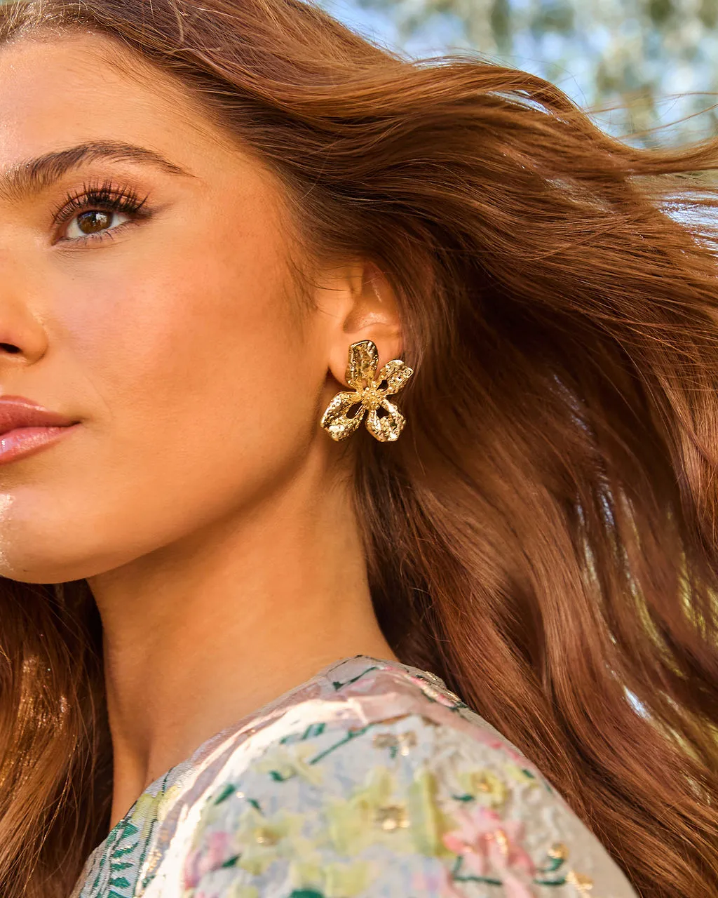 Petal Frequency Floral Stud Earrings sold by Vici product image thumbnail 4