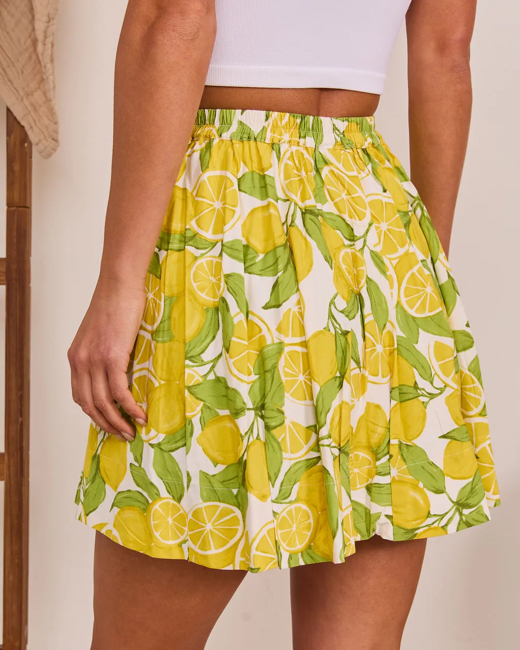 Sweet Zest Lemon Print Mini Skirt sold by Vici product image thumbnail 4