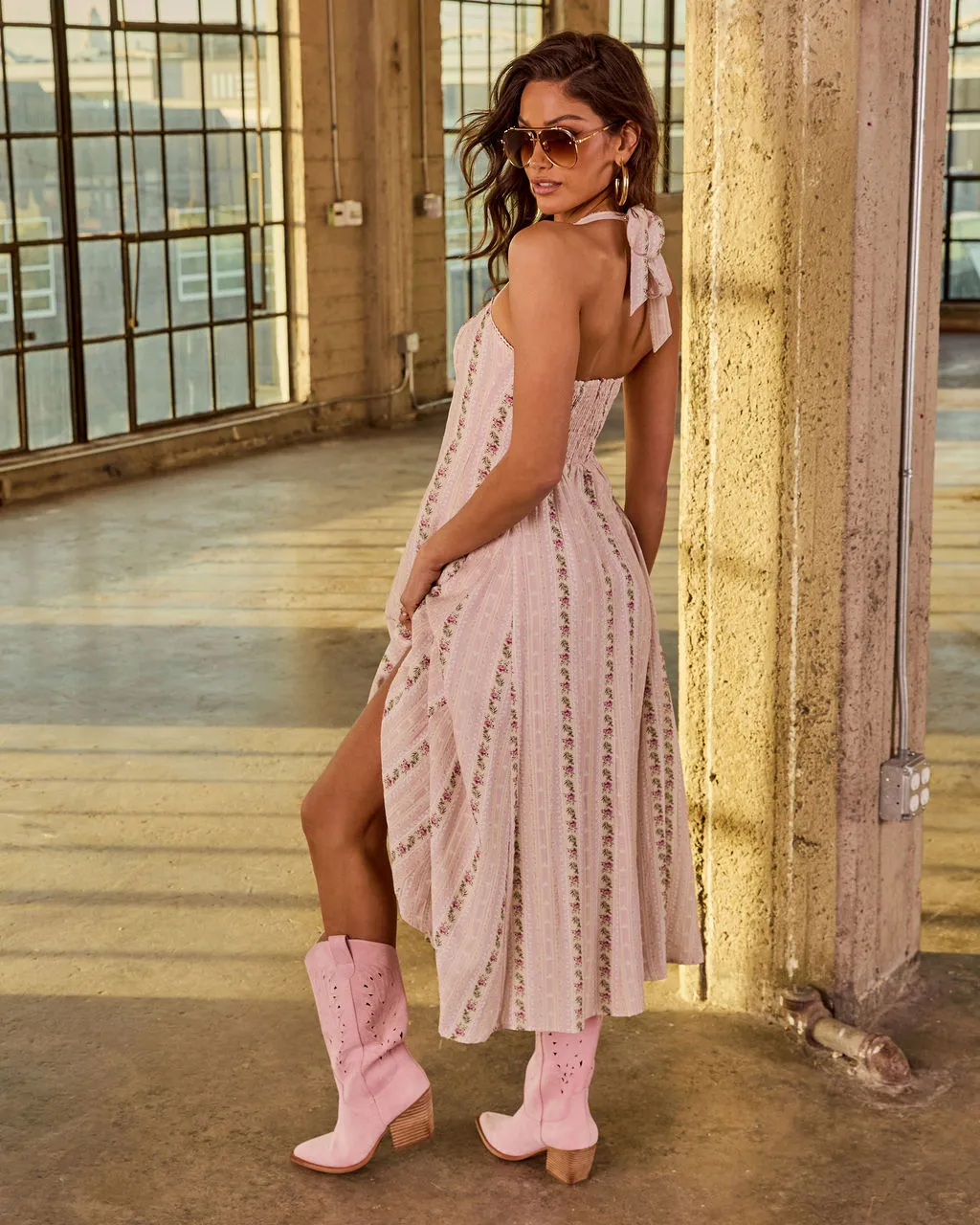 Honeyed Sienna Floral Halter Midi Dress sold by Vici product image thumbnail 4