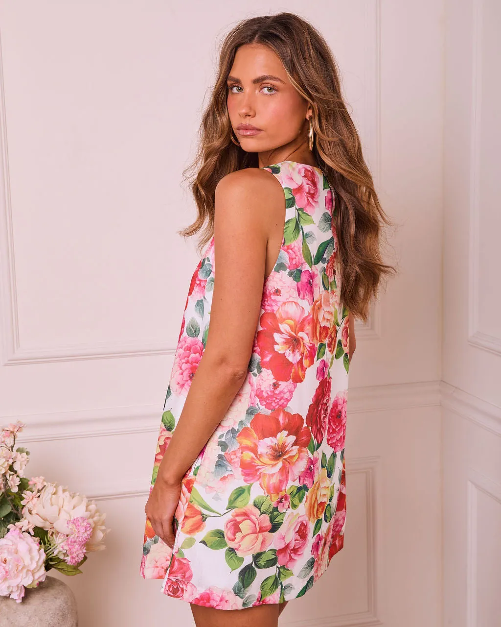 Bloom Heiress Floral Shift Mini Dress sold by Vici product image thumbnail 4