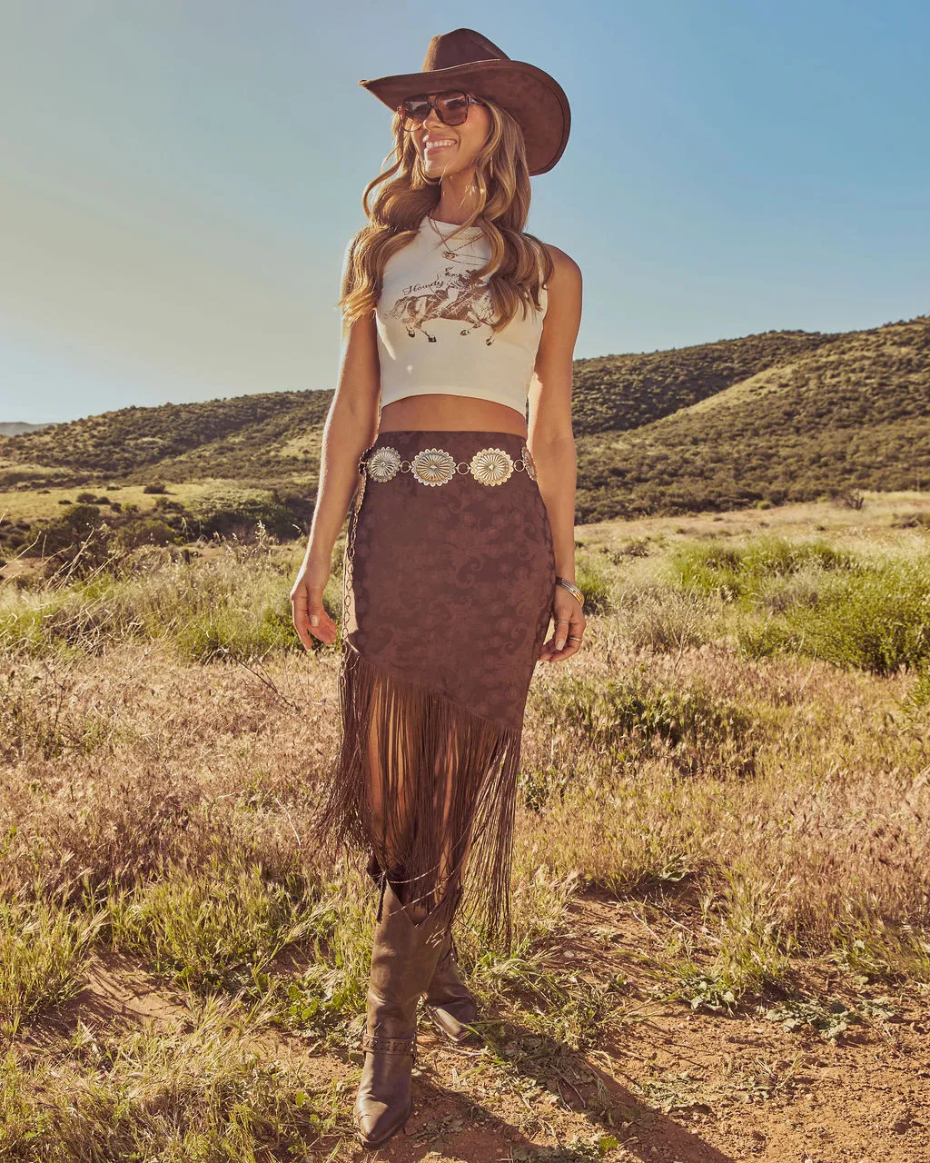 Rodeo Reverie Cropped Graphic Tank Top sold by Vici product image thumbnail 2