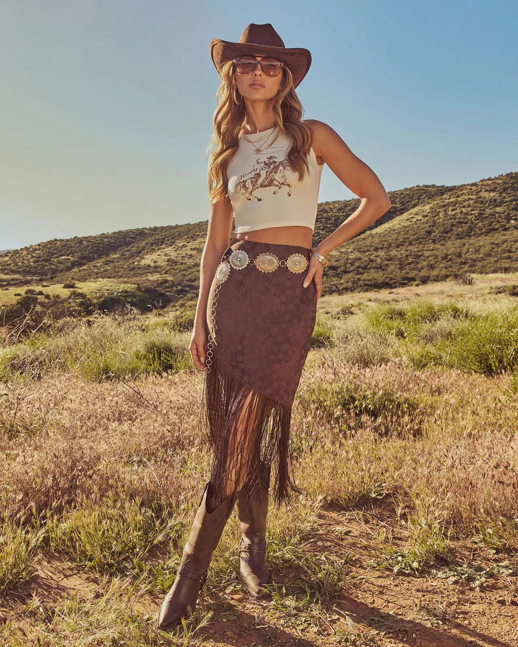 Rodeo Reverie Cropped Graphic Tank Top sold by Vici product image thumbnail 5