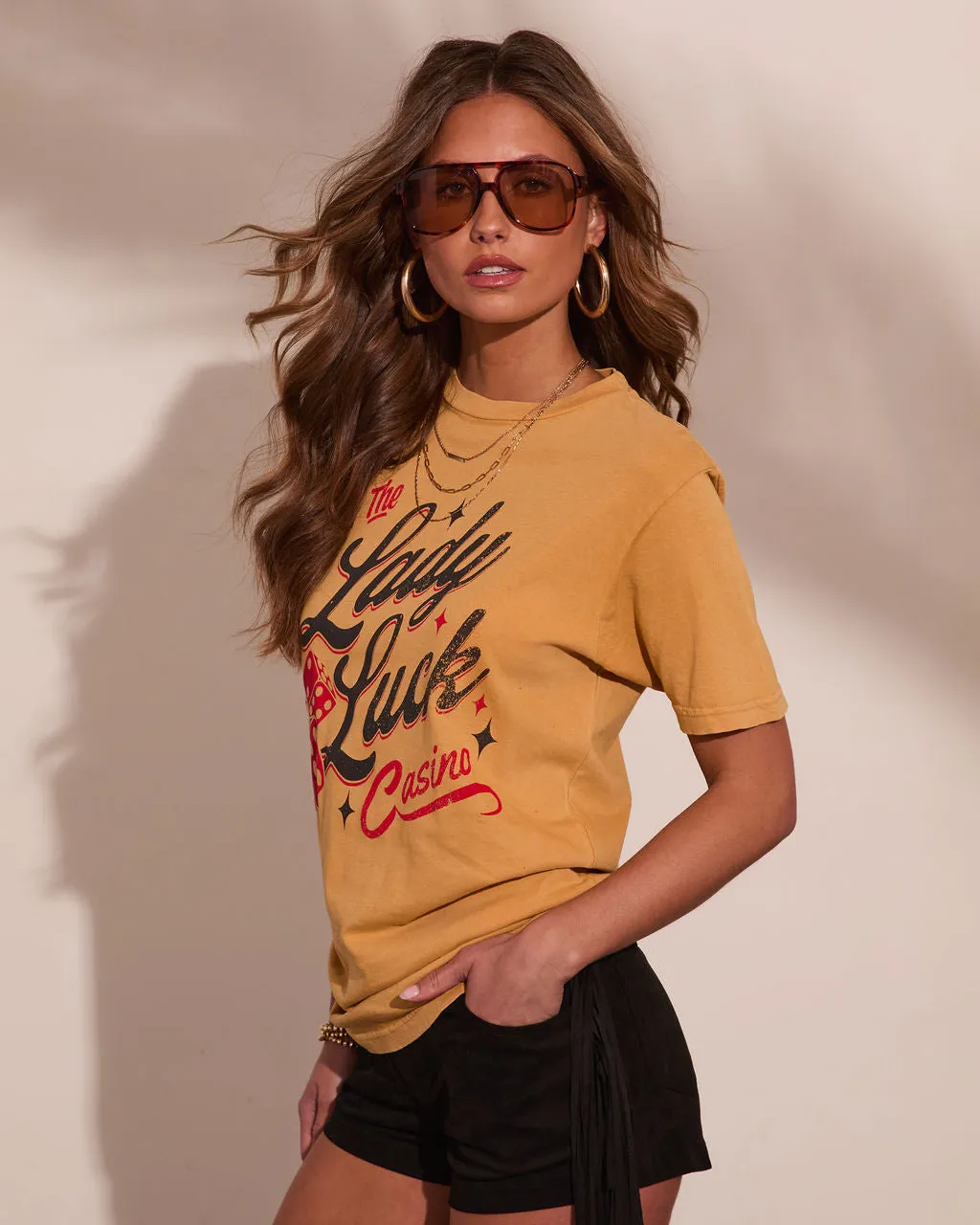 Lady Luck Graphic Short Sleeve Graphic Tee sold by Vici product image thumbnail 3