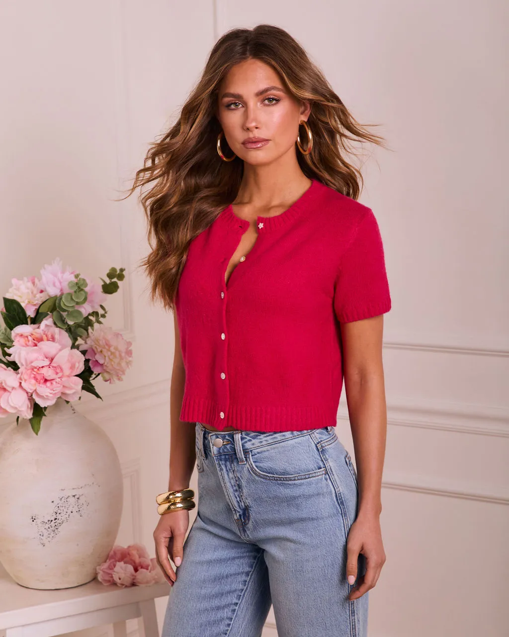 Polished Haven Knit Short Sleeve Cardigan sold by Vici product image thumbnail 3