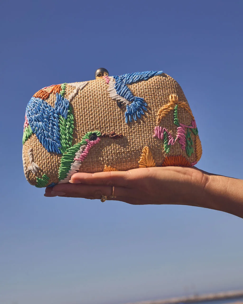 Island Charm Embroidered Tropical Clutch sold by Vici