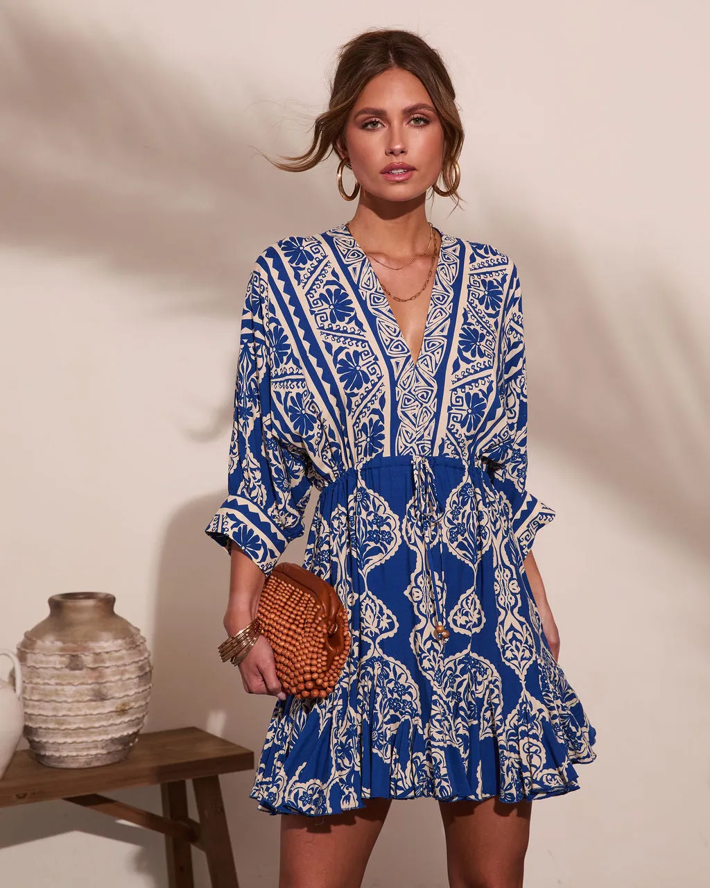 Riviera Radiant Abstract Print Mini Dress sold by Vici
