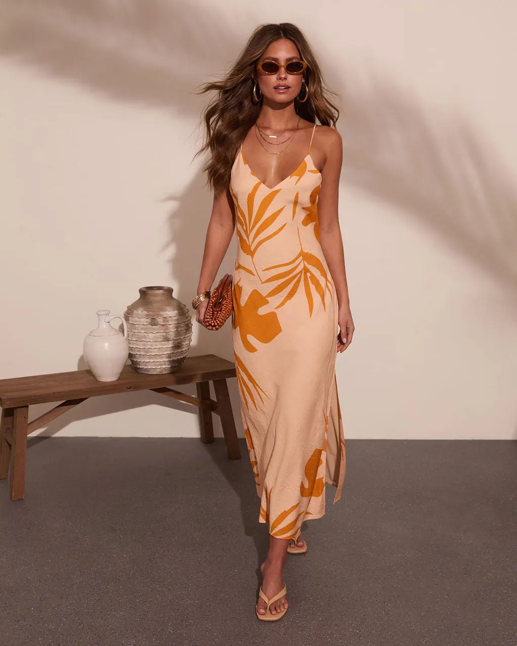 Palm Poise Tropical Print Maxi Dress sold by Vici