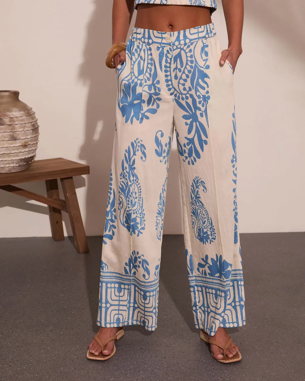 Wildflower Wander Abstract Floral Wide Leg Pants sold by Vici product image thumbnail 2