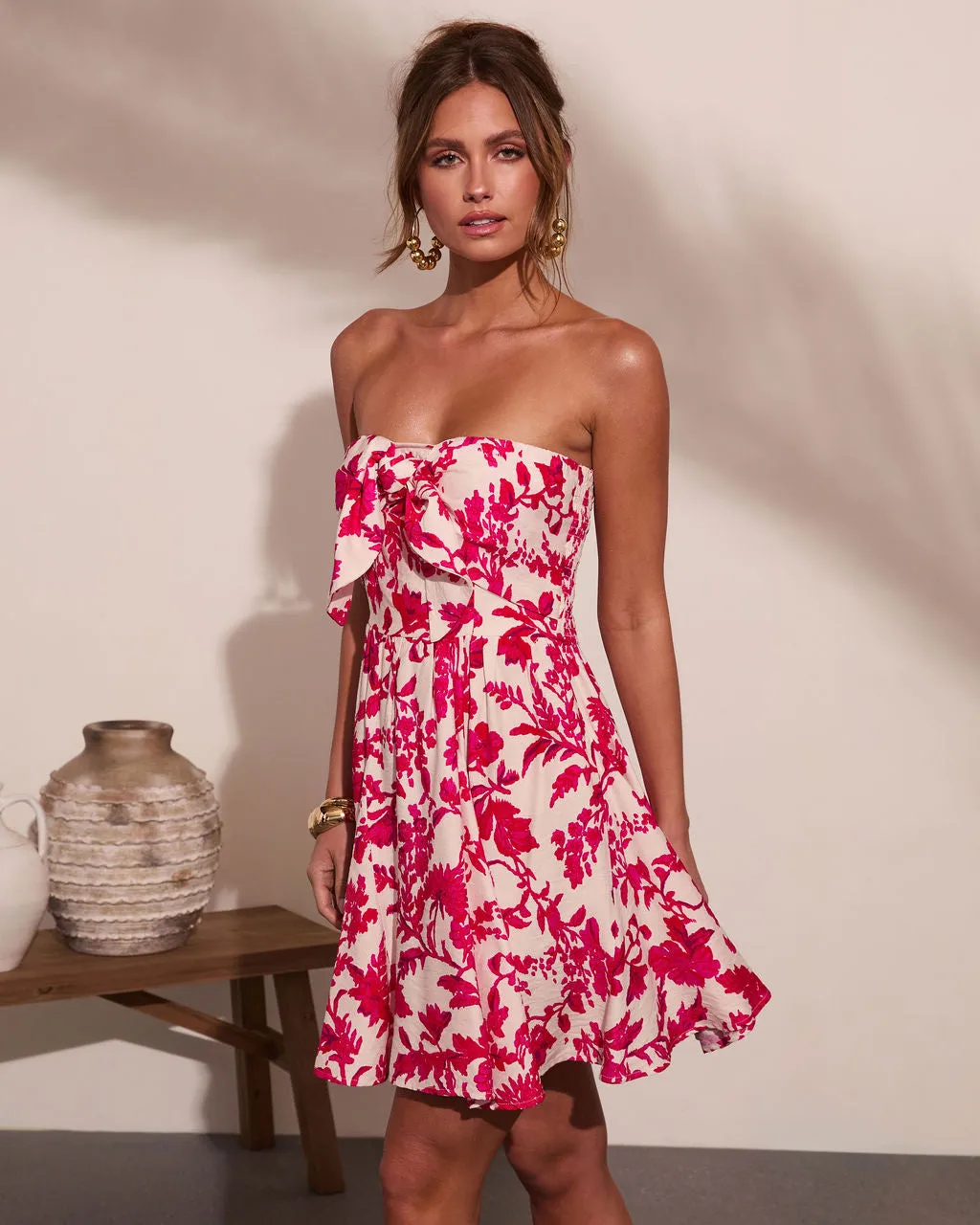 Veyra Strapless Tropical Print Mini Dress sold by Vici product image thumbnail 3