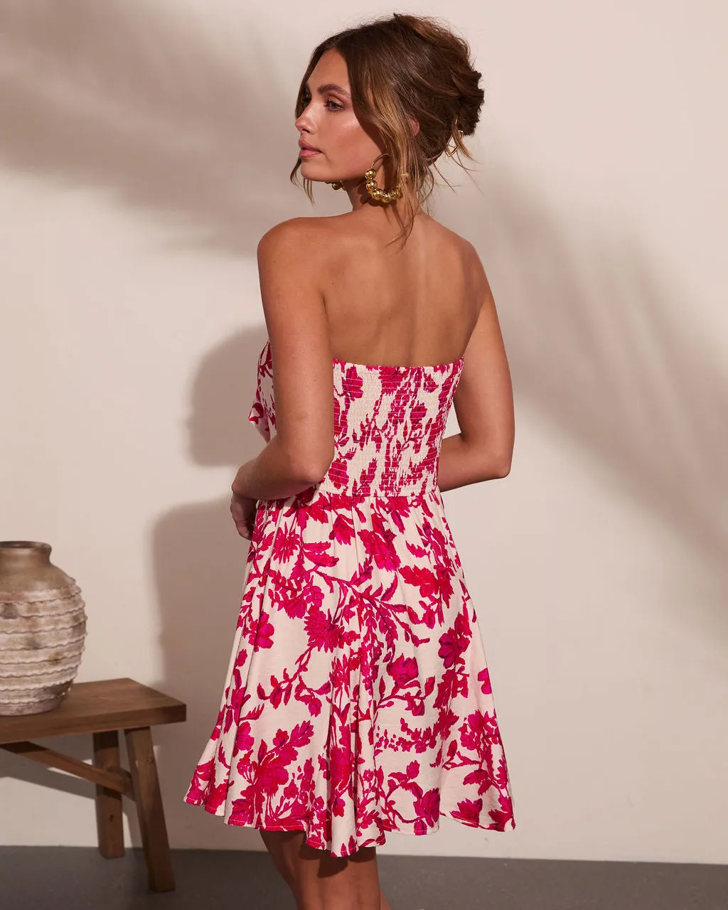 Veyra Strapless Tropical Print Mini Dress sold by Vici product image thumbnail 4