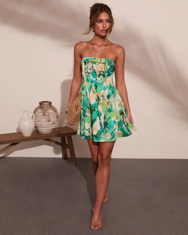 Tiki Breeze Abstract Print Mini Dress made by Vici