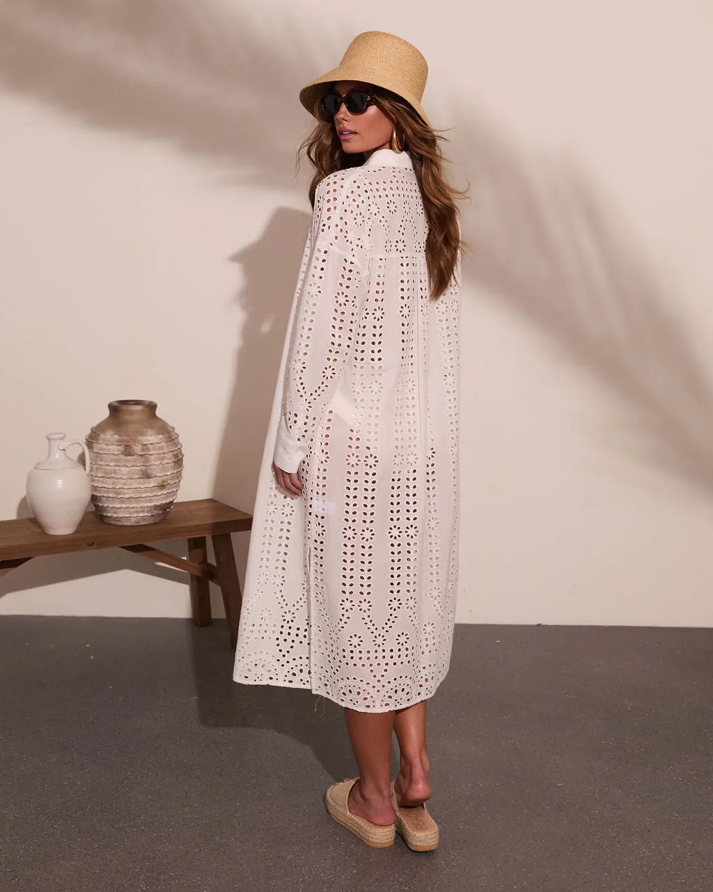 Coconut Moon Cotton Eyelet Cover Up Tunic Top sold by Vici product image thumbnail 4