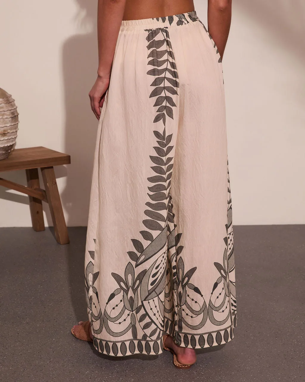 Riviera Nights Tropical Paisley Print Wide Leg Pants sold by Vici product image thumbnail 4