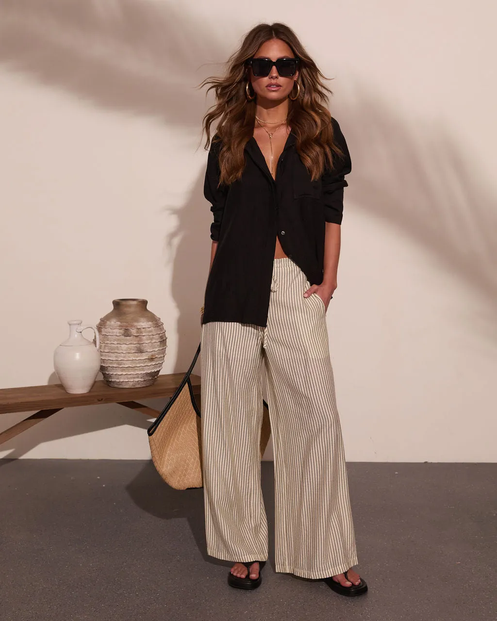 Radiant Horizon Striped Wide Leg Pants sold by Vici product image thumbnail 5