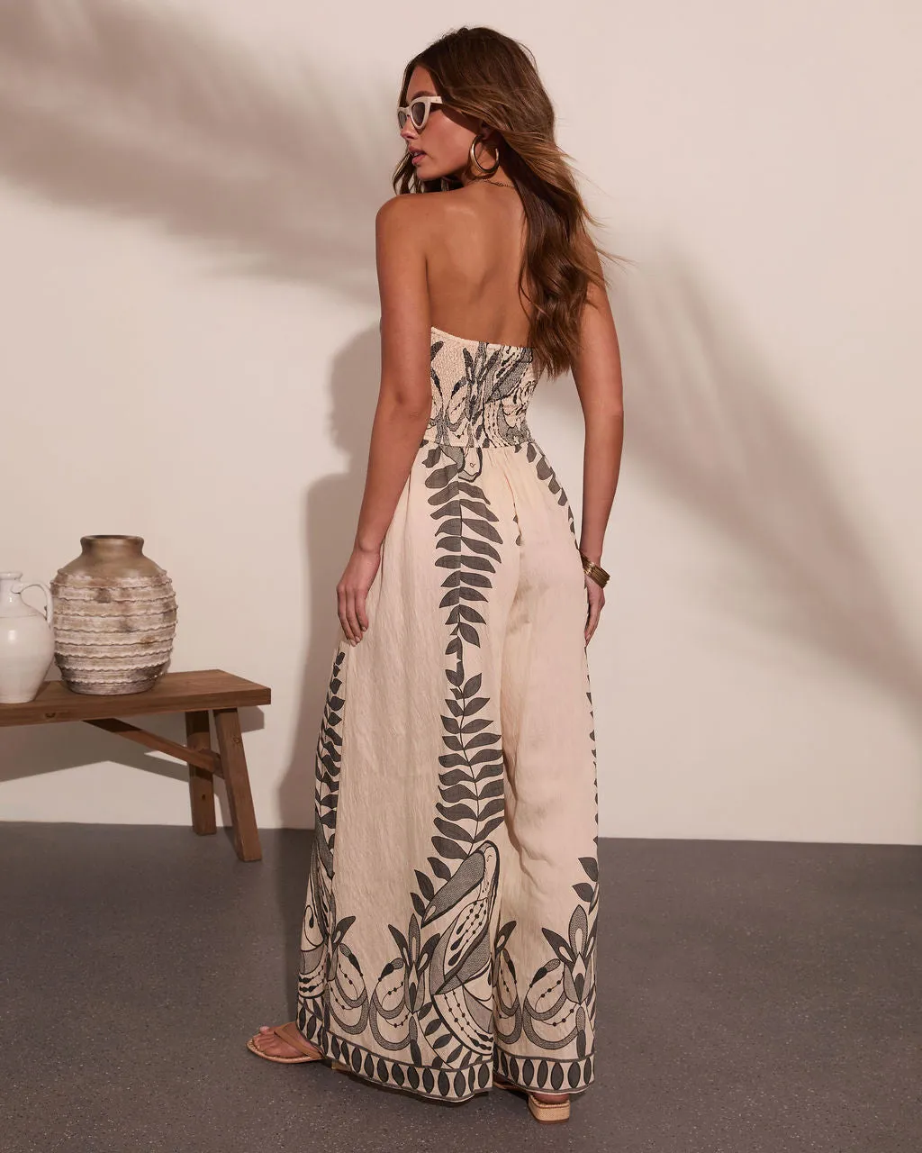 Palm Daydream Abstract Print Jumpsuit sold by Vici product image thumbnail 4