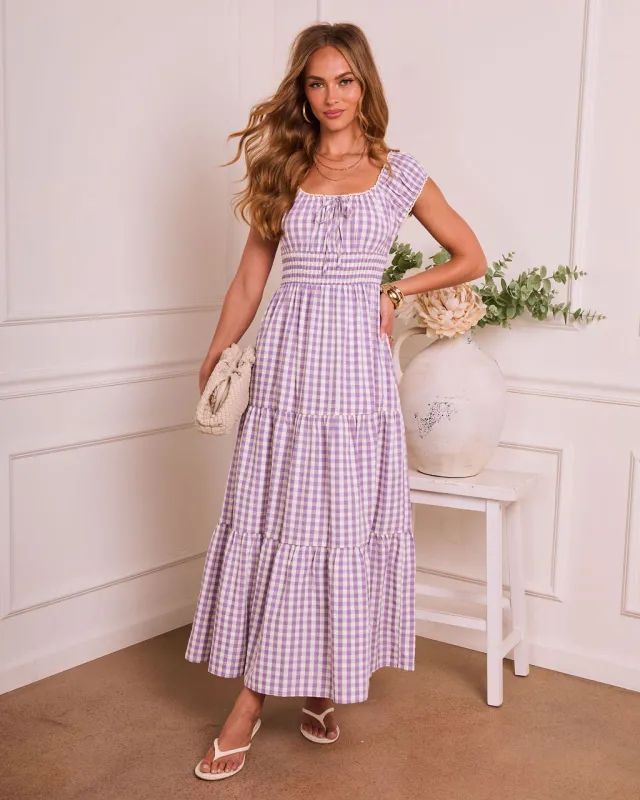 Willowy Meadow Gingham Maxi Dress made by Vici