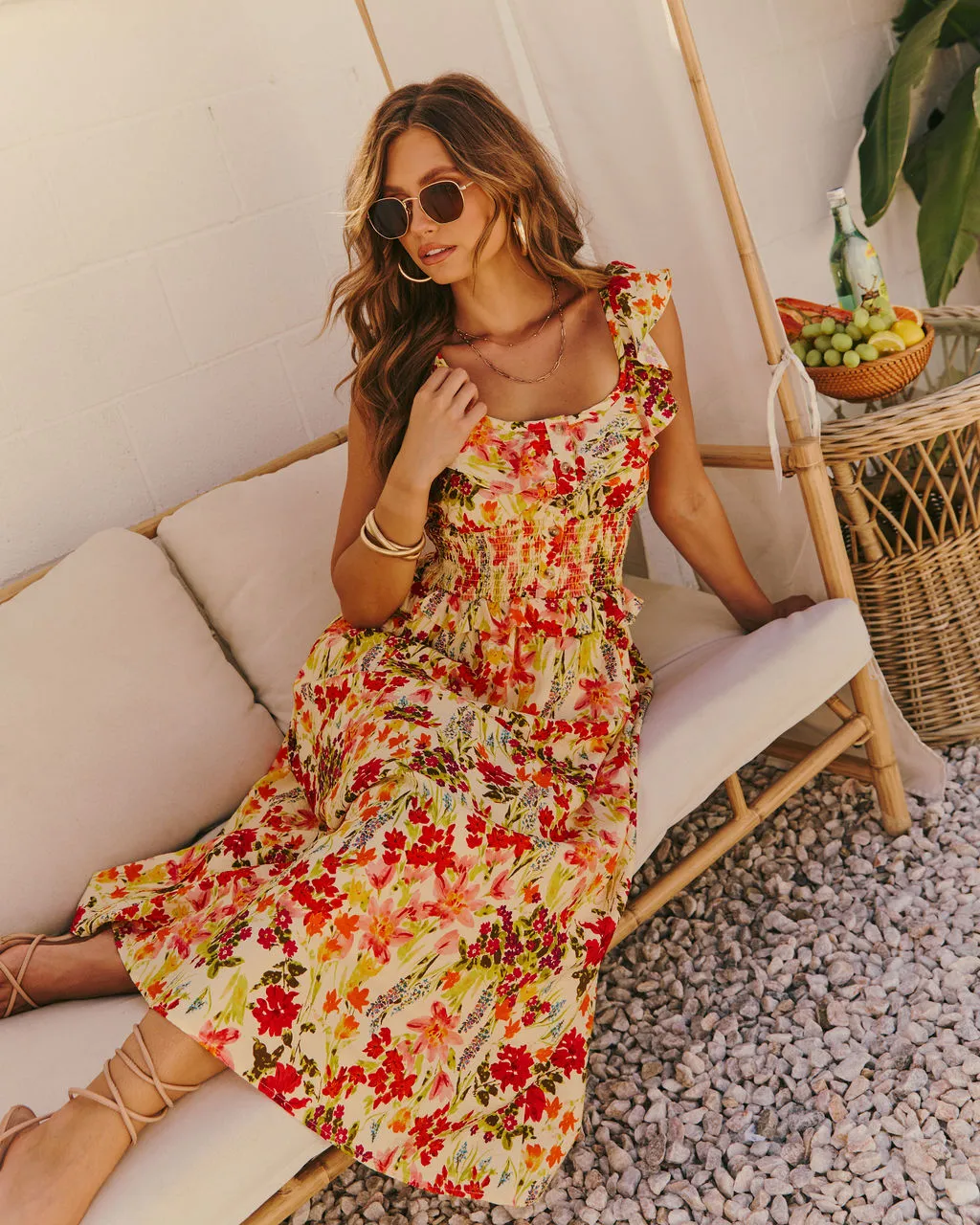 Orchard Glow Fit and Flare Floral Midi Dress sold by Vici product image thumbnail 5