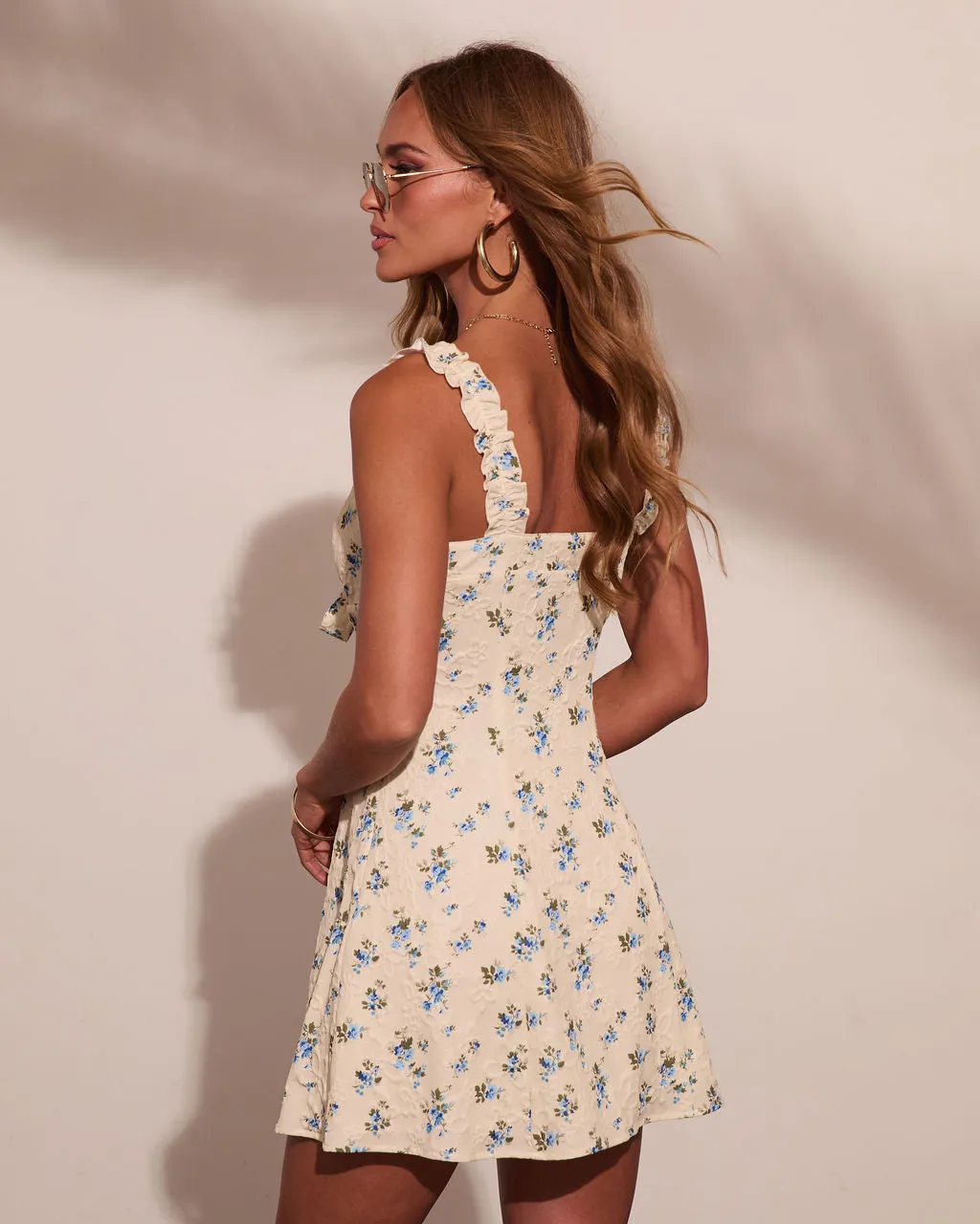 Wildflower Dream Floral Front Tie Mini Dress sold by Vici product image thumbnail 4