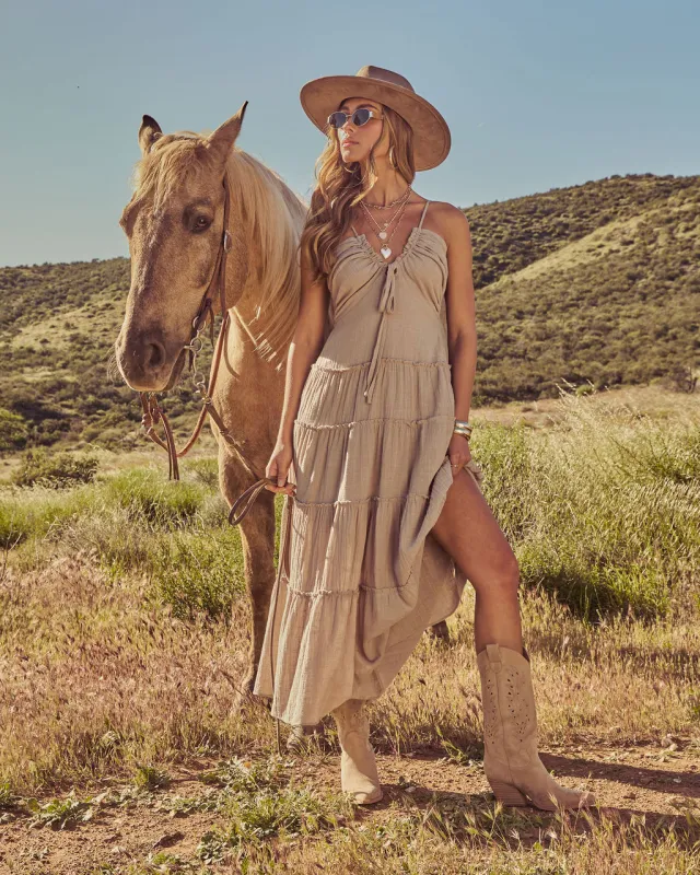 Sundust Darling Tiered Maxi Dress made by Vici