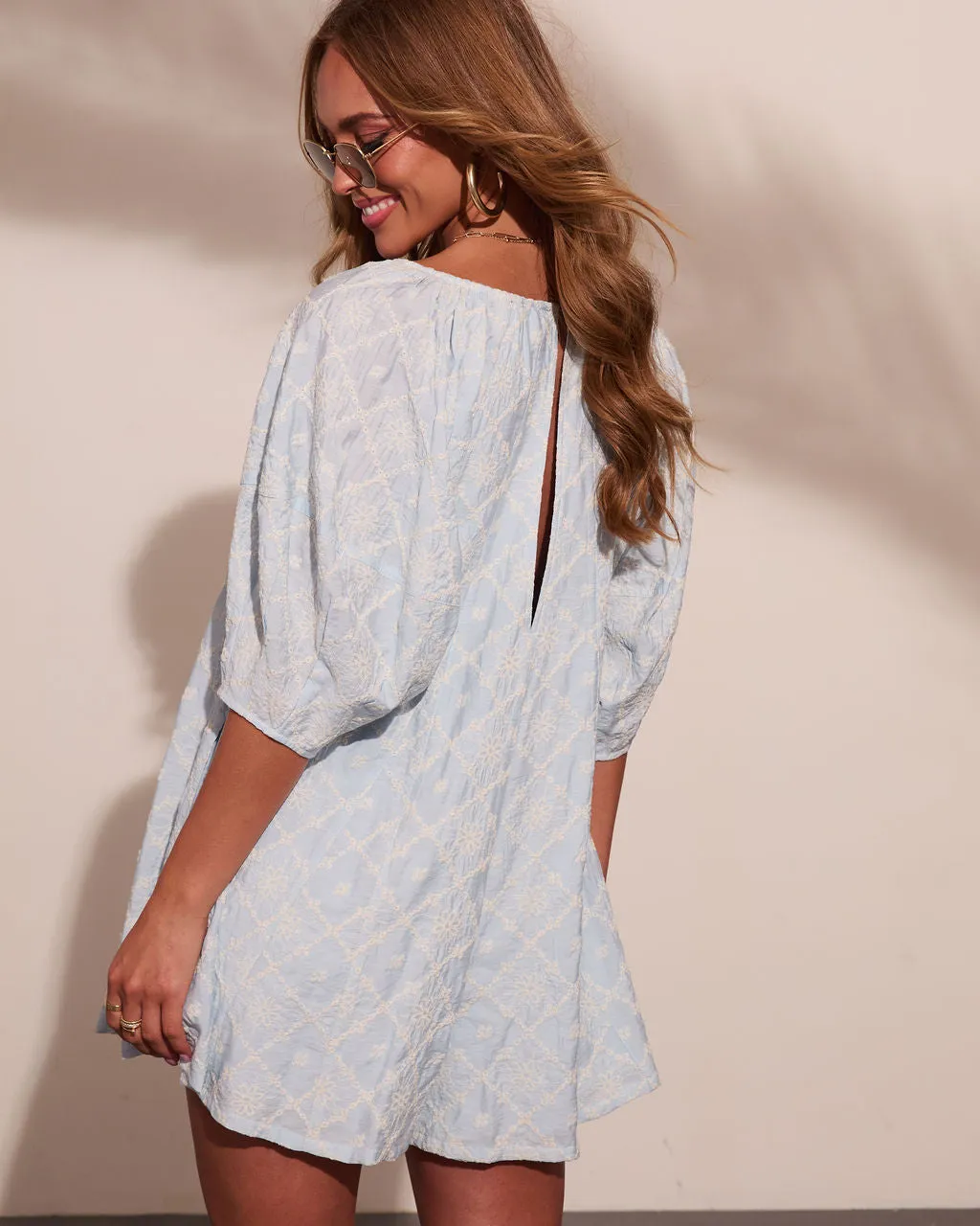 Ranch Rose Relaxed Embroidered Romper sold by Vici product image thumbnail 4