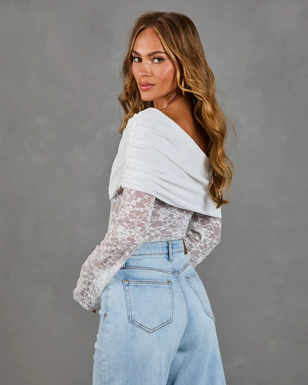 Nightfall Avenue Lace One Shoulder Bodysuit sold by Vici product image thumbnail 4