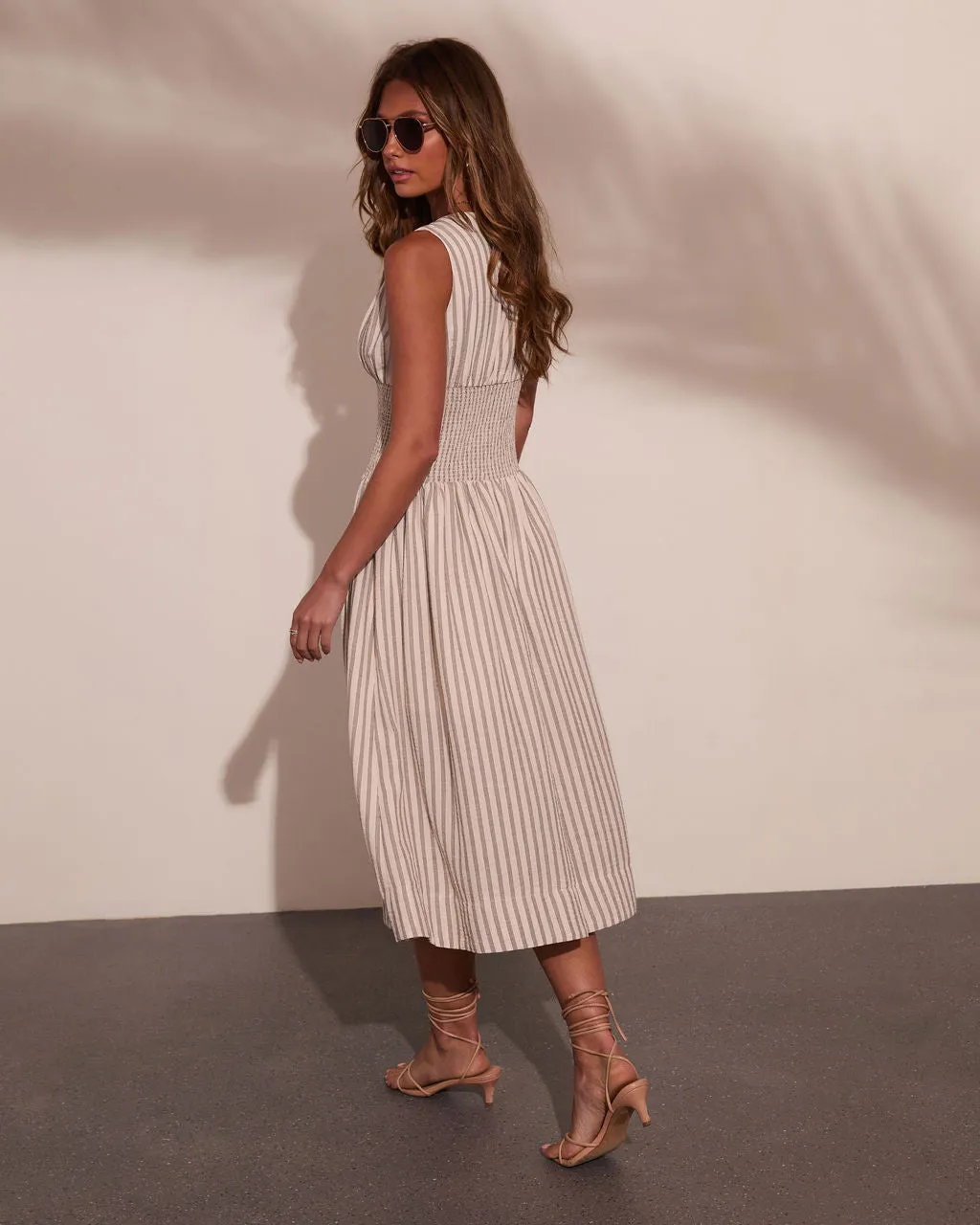 Alorah Striped Fit and Flare Midi Dress sold by Vici product image thumbnail 4