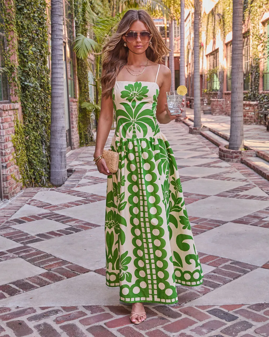 Resort Radiance Floral Tropical Print Maxi Dress sold by Vici product image thumbnail 5
