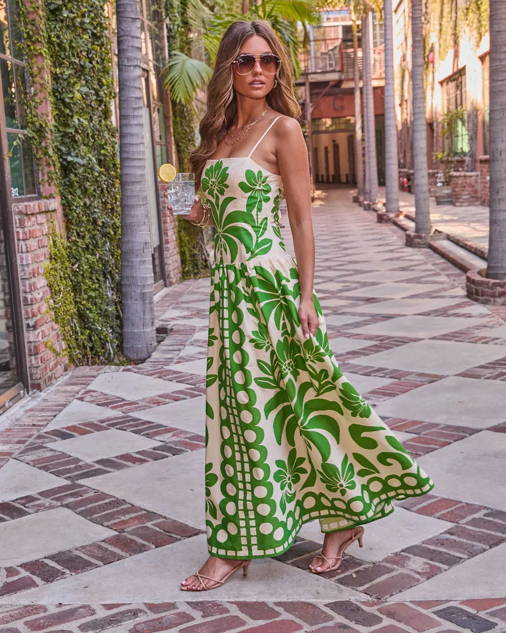 Resort Radiance Floral Tropical Print Maxi Dress sold by Vici product image thumbnail 3