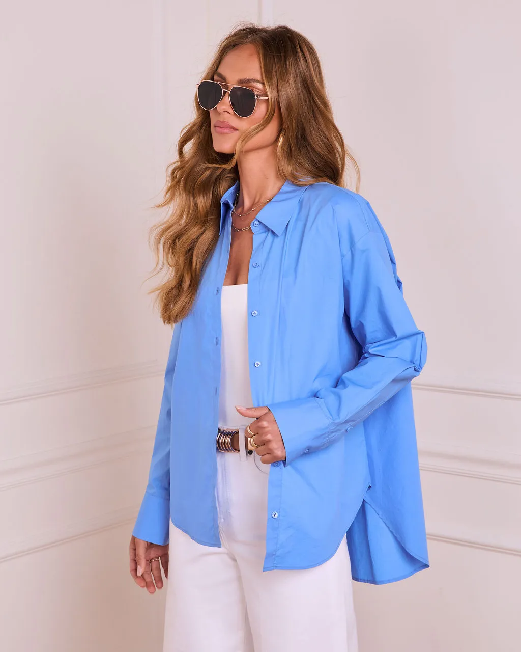 Polished Moment Cotton Button Down Top sold by Vici product image thumbnail 3