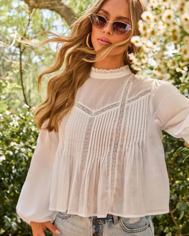 Whispery Edit Pleated Cotton Top made by Vici