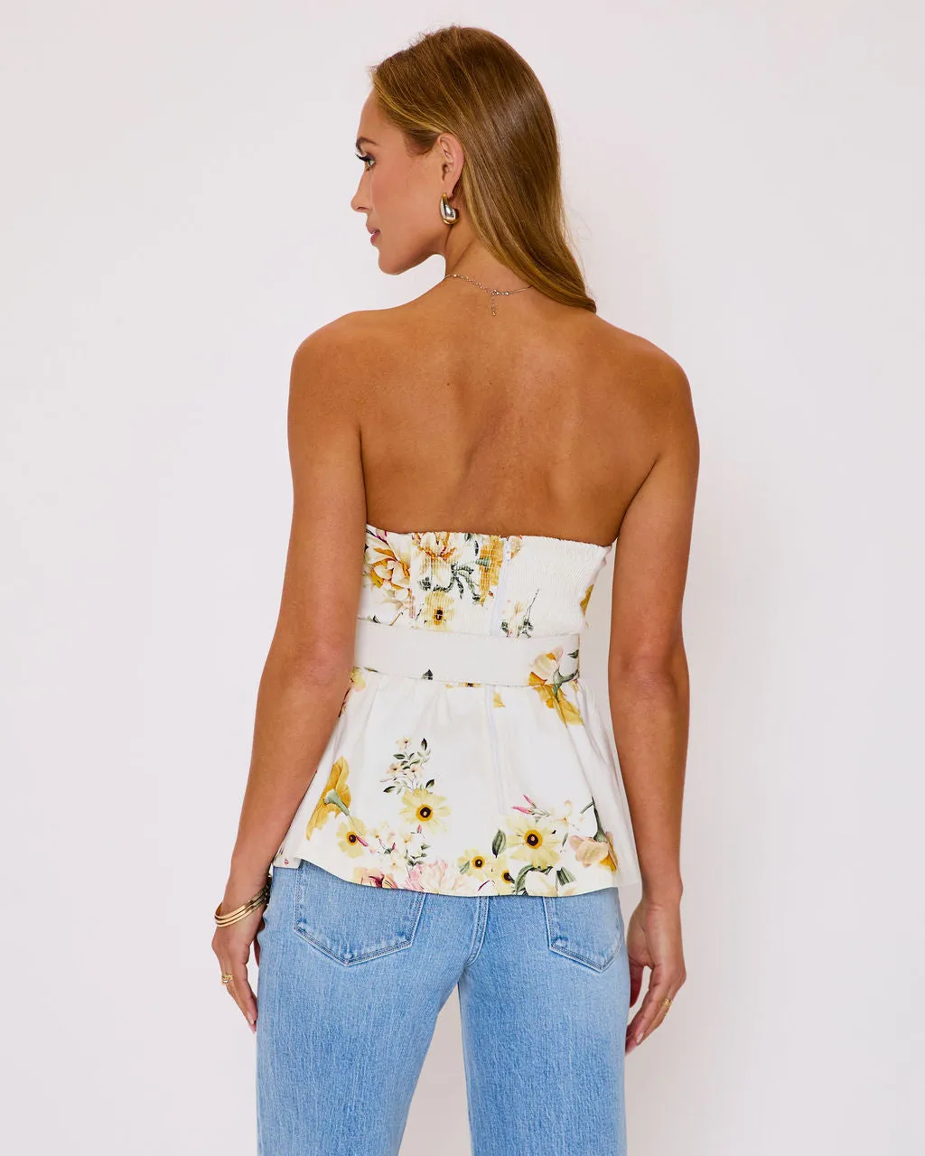 Honey Morning Floral Belted Peplum Top sold by Vici product image thumbnail 4