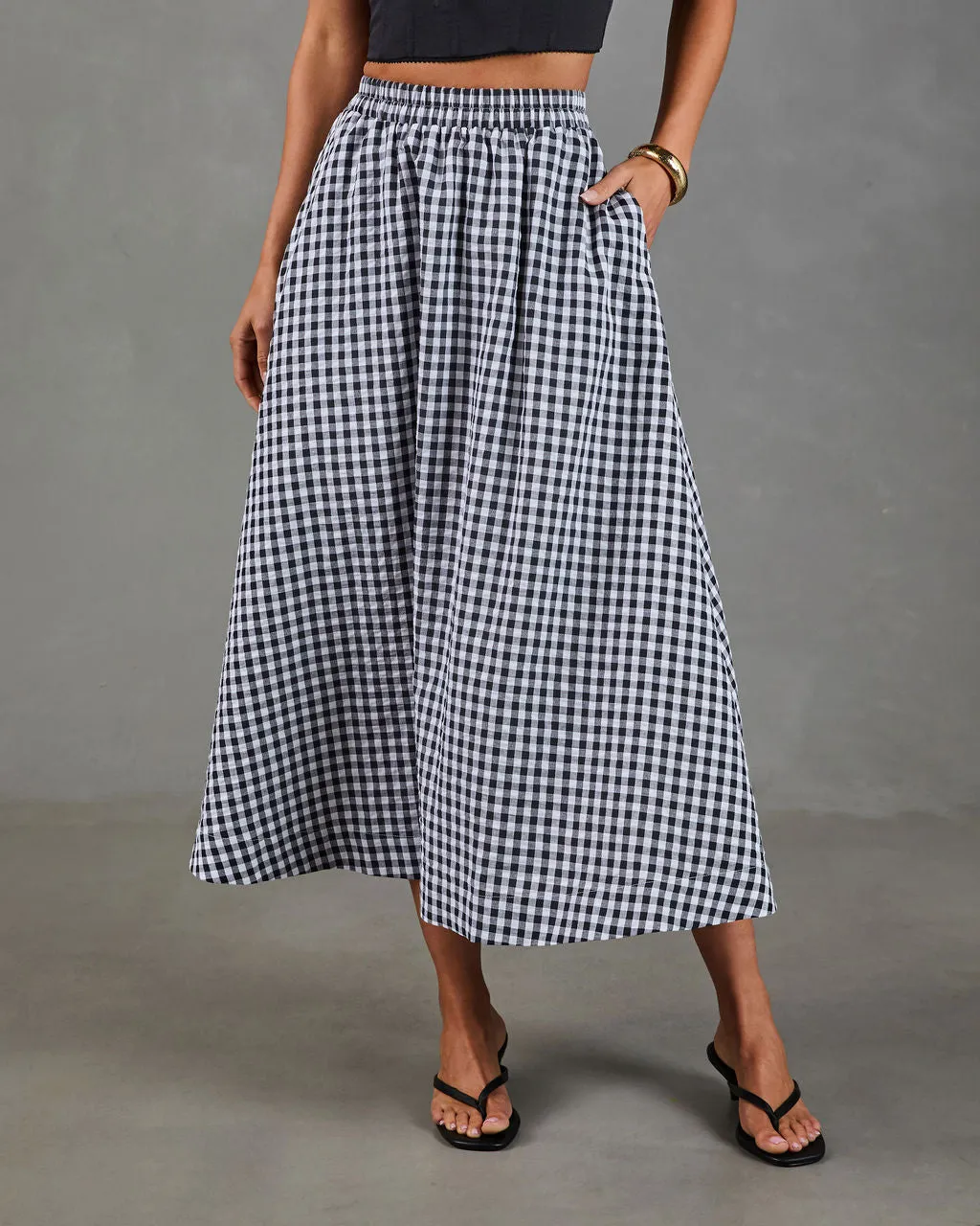 Heritage Club Gingham Print Midi Skirt sold by Vici product image thumbnail 2