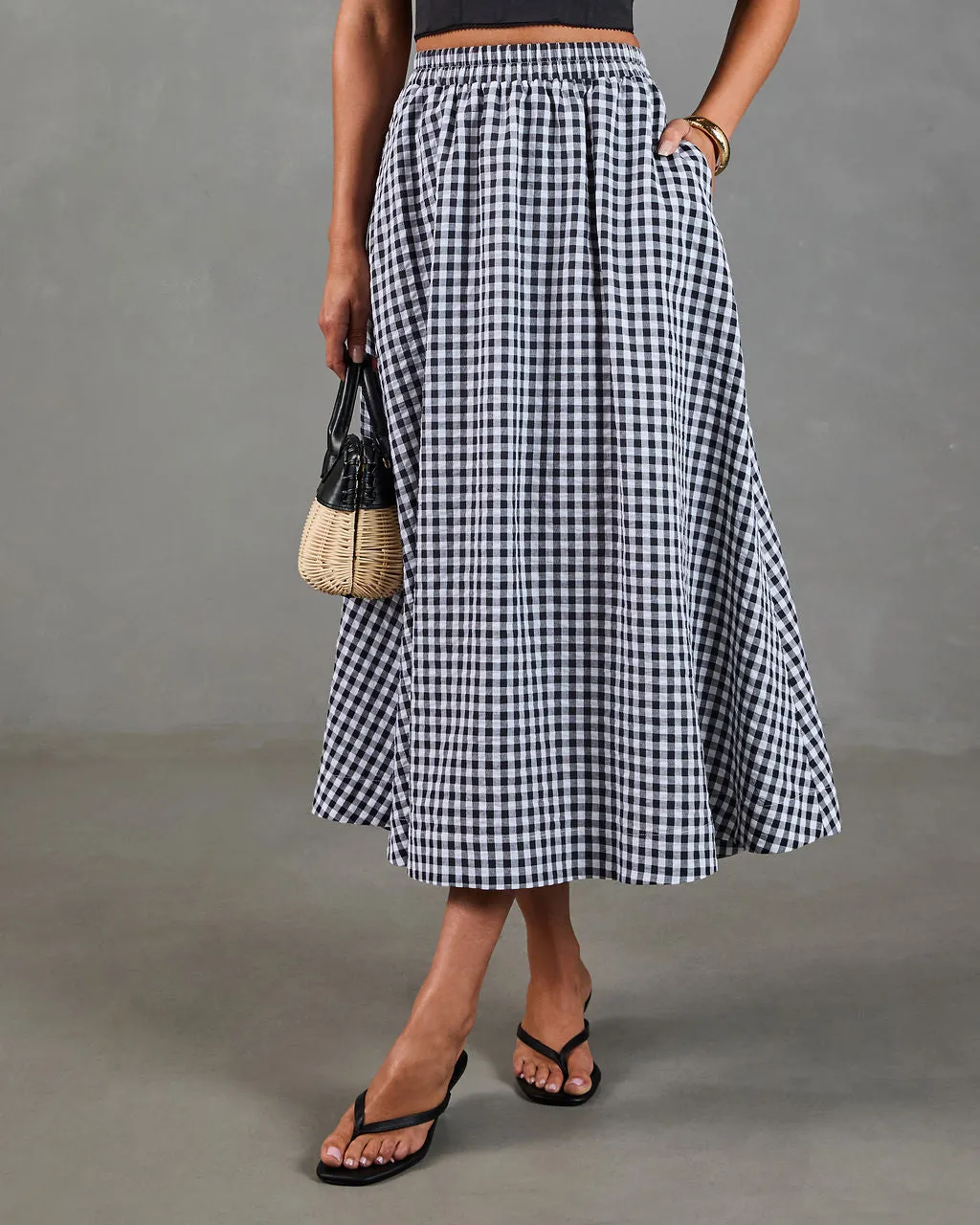 Heritage Club Gingham Print Midi Skirt sold by Vici product image thumbnail 3
