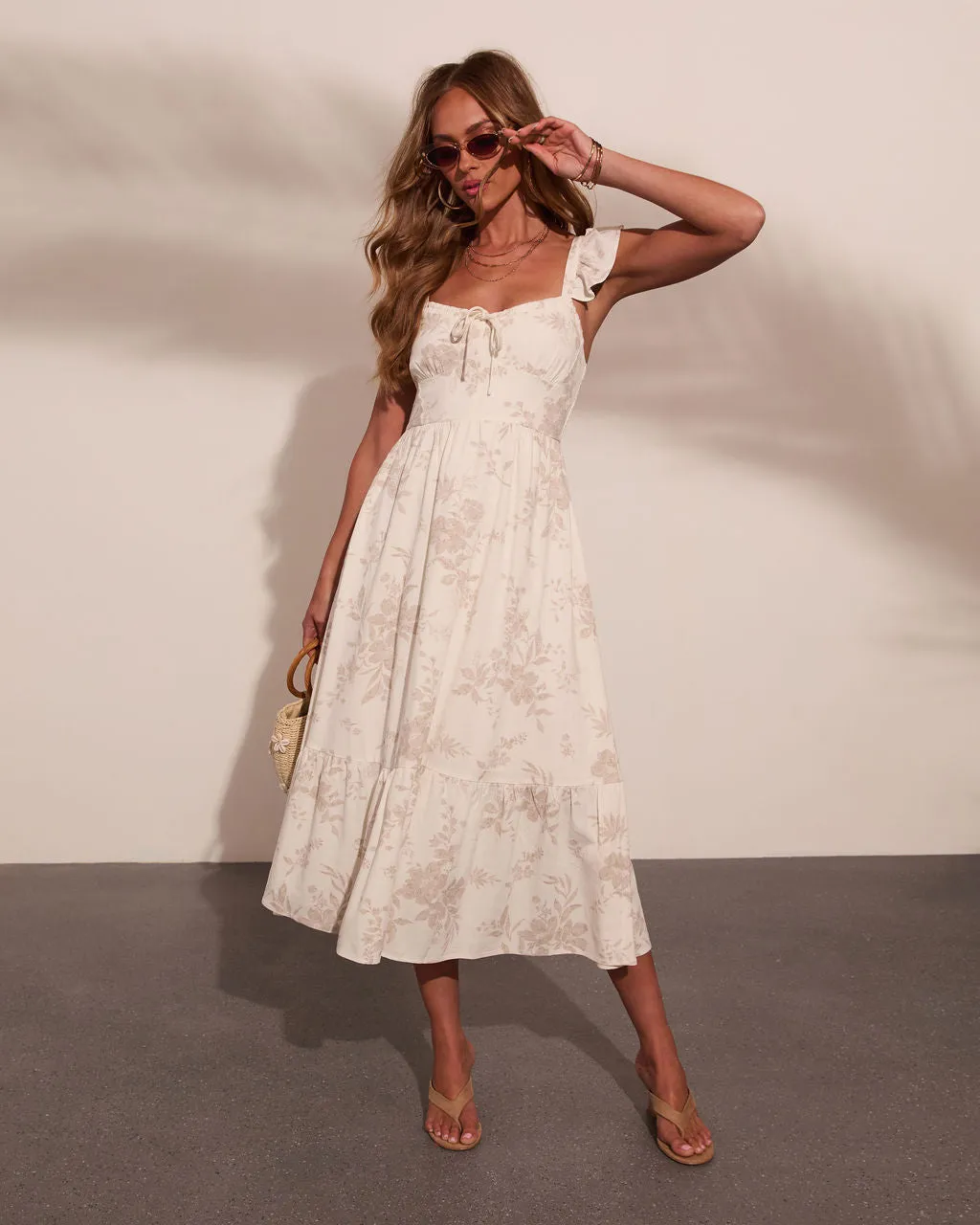 Refined Muse Floral Fit and Flare Midi Dress sold by Vici product image thumbnail 5