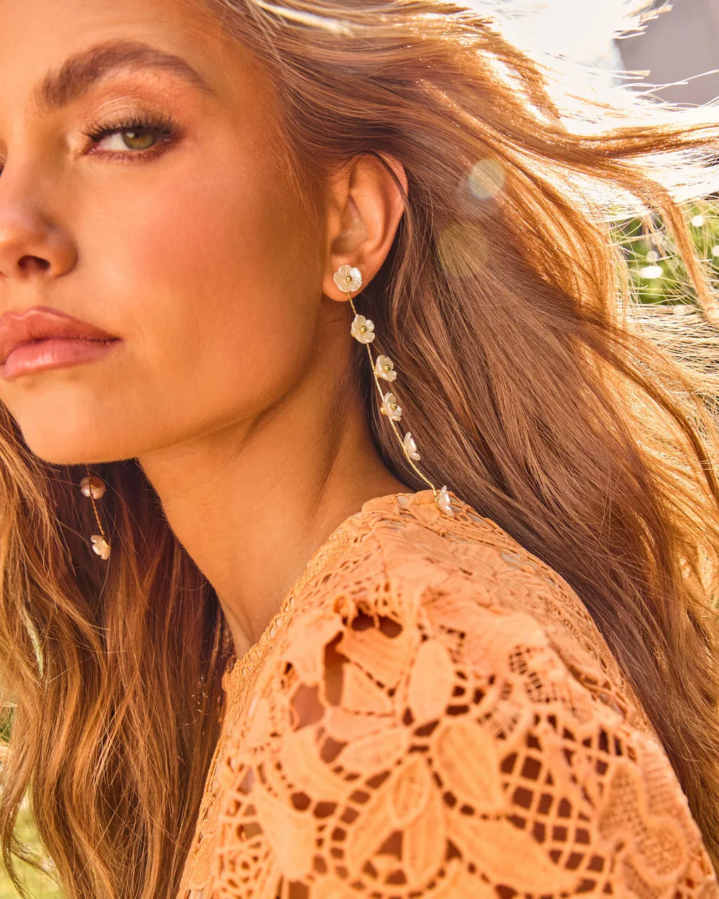 Poised Bloom Floral Drop Earrings sold by Vici product image thumbnail 3