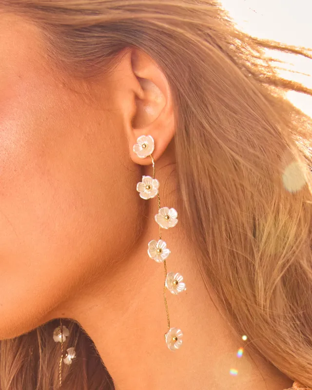 Poised Bloom Floral Drop Earrings made by Vici