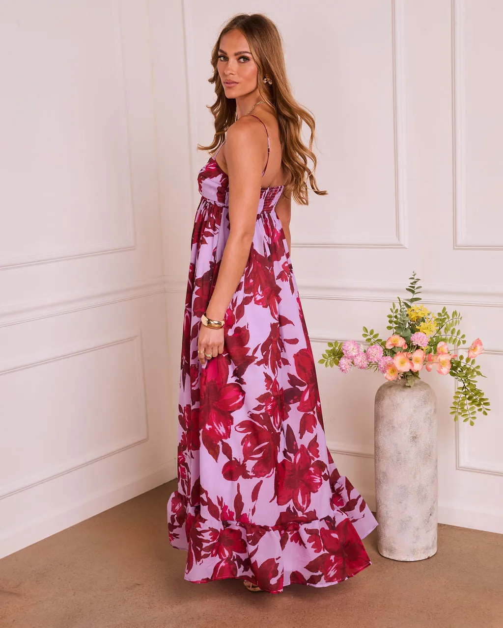 Romantic Aura Floral A Line Maxi Dress sold by Vici product image thumbnail 4