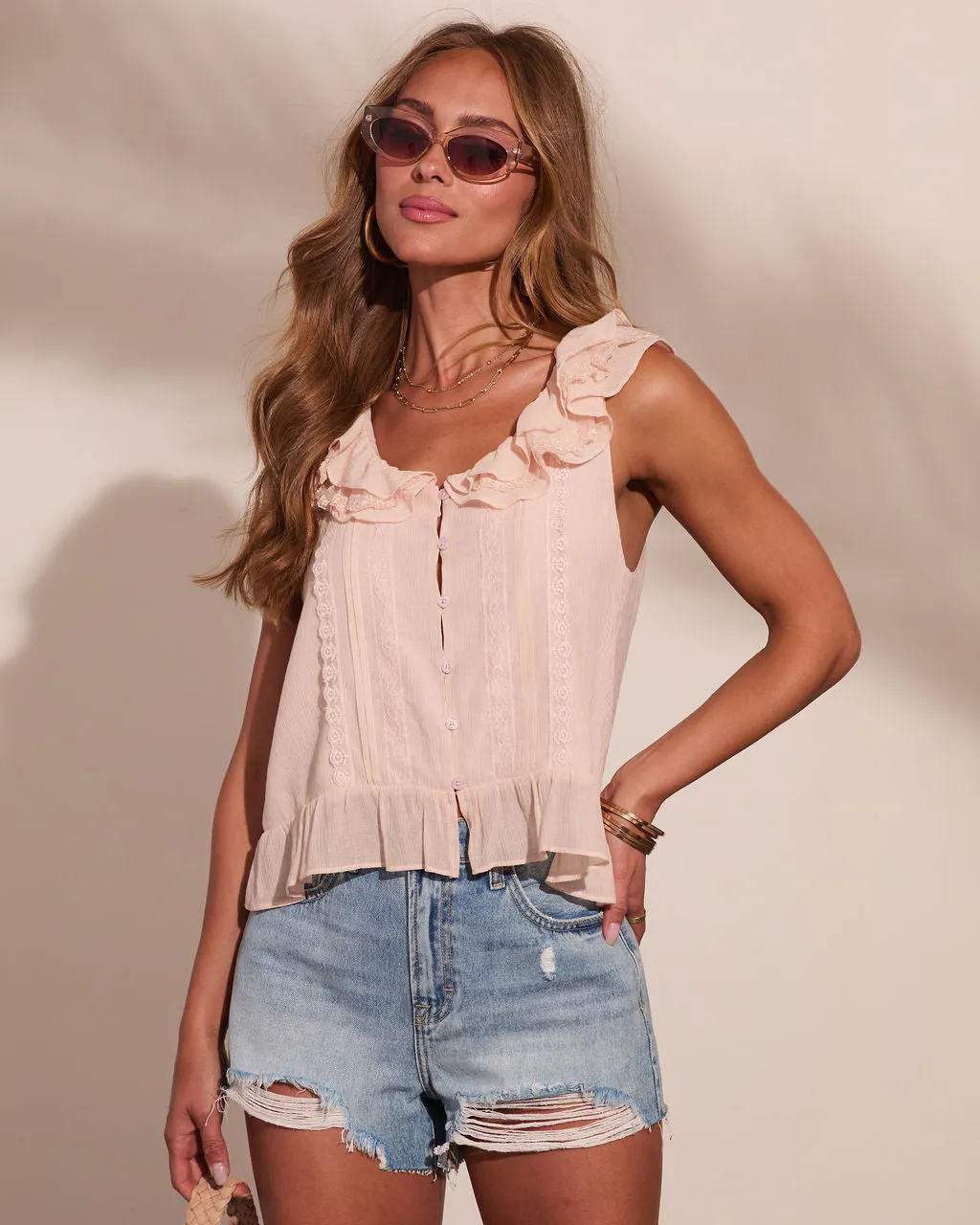 Gentle Style Ruffle Trim Top sold by Vici product image thumbnail 5