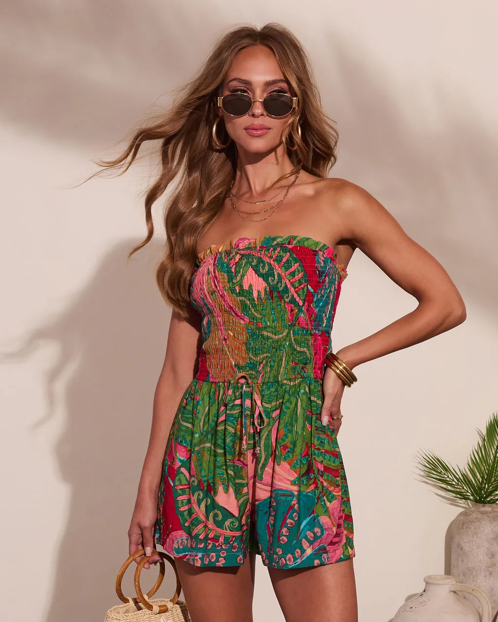 Offshore Views Botanical Print Romper sold by Vici