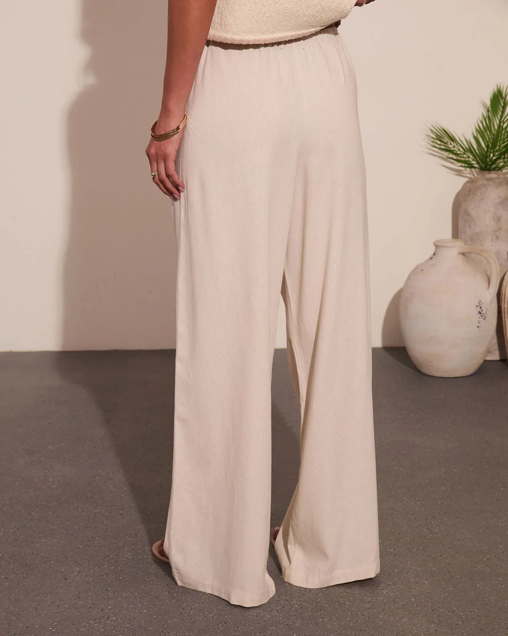 Loriela Drawstring Wide Leg Linen Blend Pants sold by Vici product image thumbnail 4