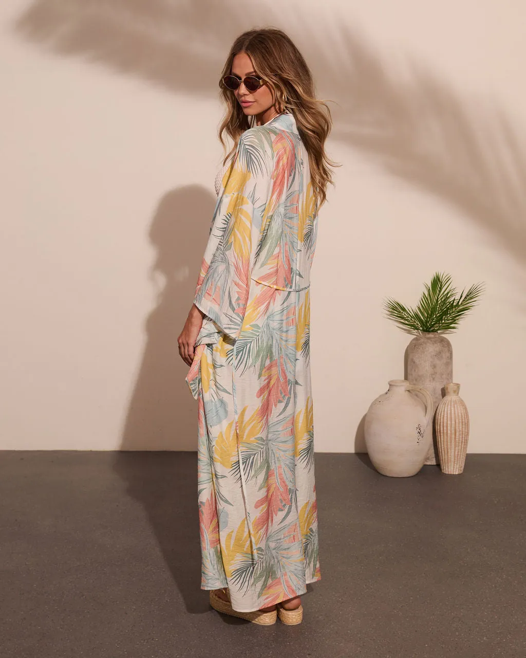 Coastal Gleam Tropical Wrap Tie Cover Up Maxi Dress sold by Vici product image thumbnail 4