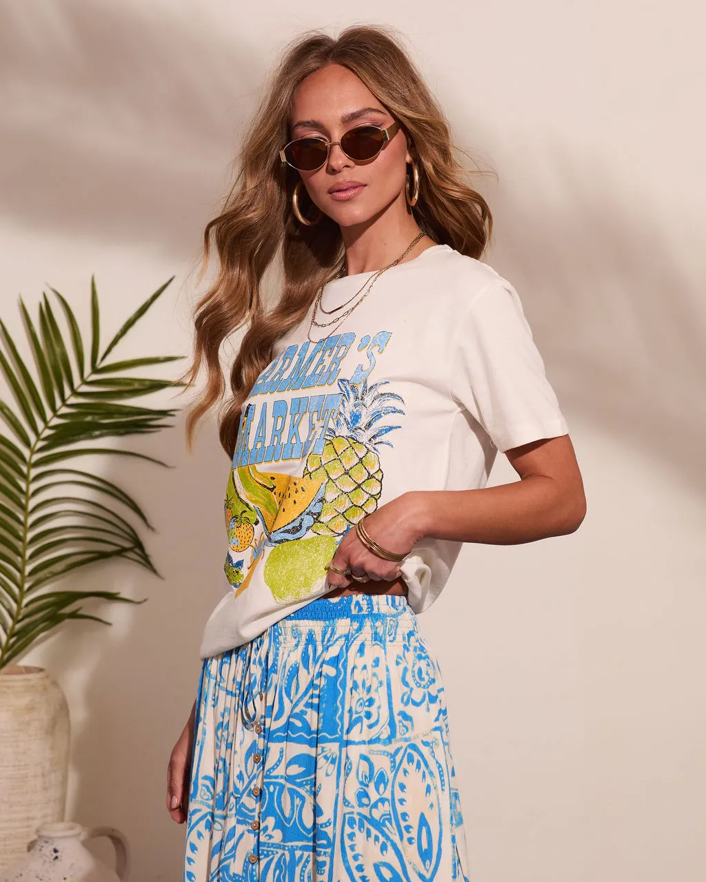Farmers Market Fruit Graphic Short Sleeve Tee sold by Vici product image thumbnail 3