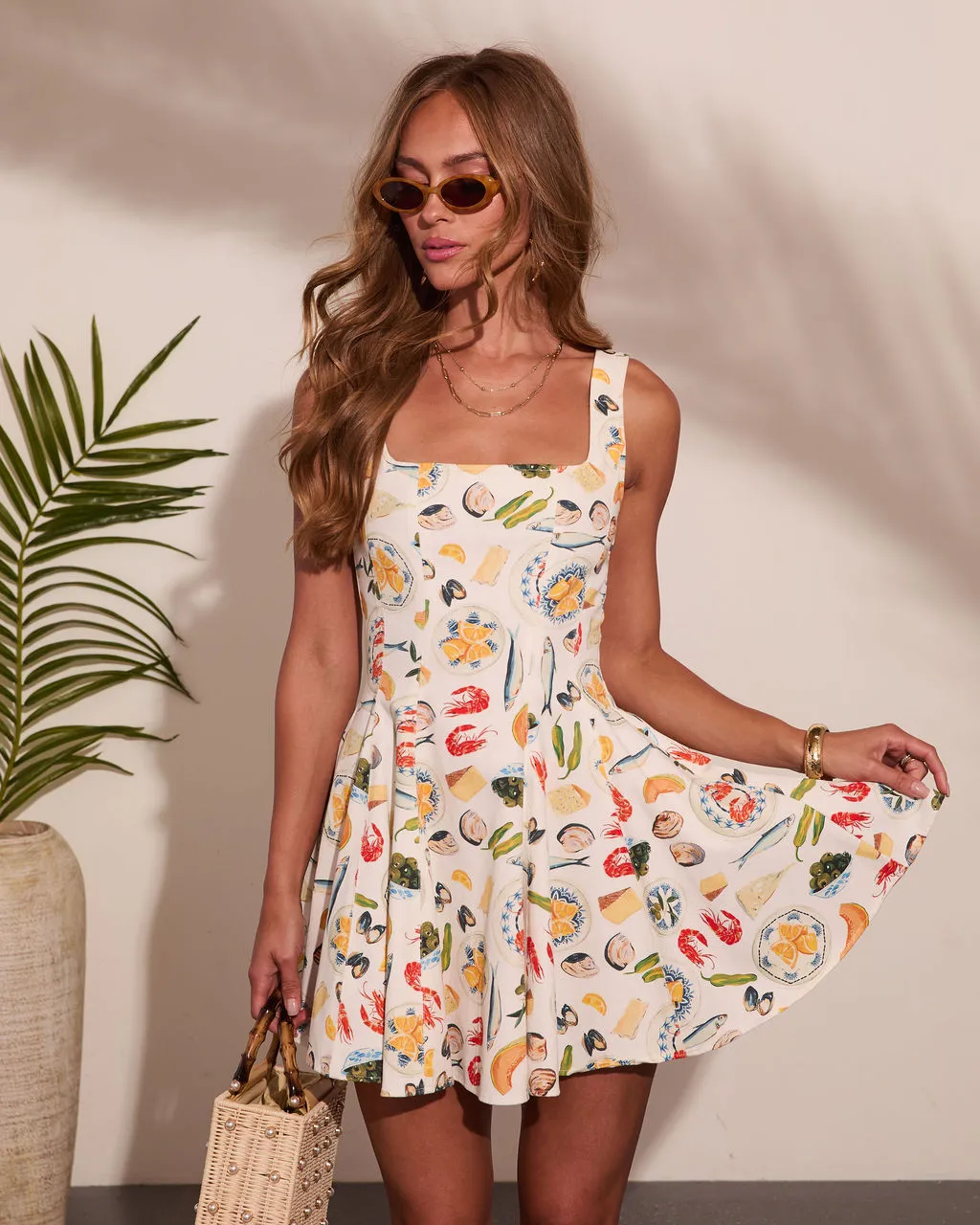 Sun Bliss Tropical Novelty Print Mini Dress sold by Vici product image thumbnail 2