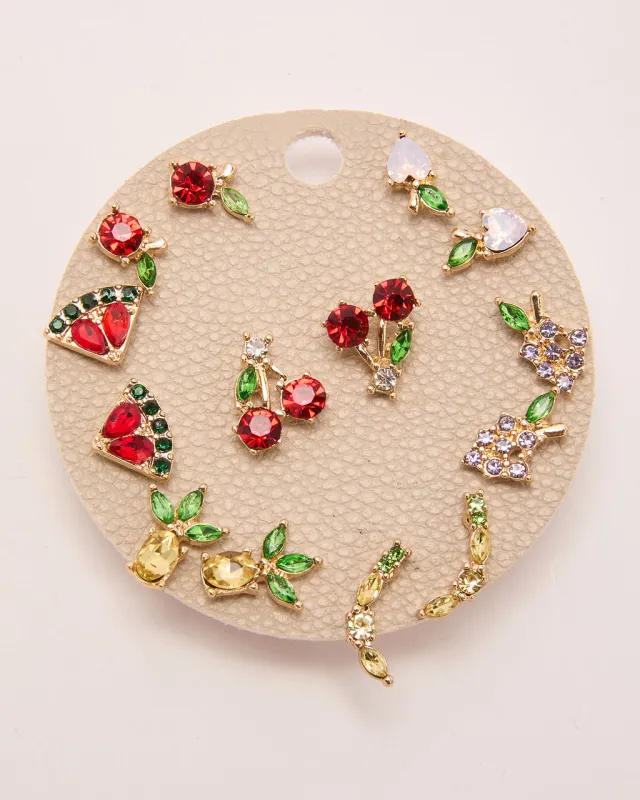 Citrus Glow Fruit Stud Earring Set made by Vici