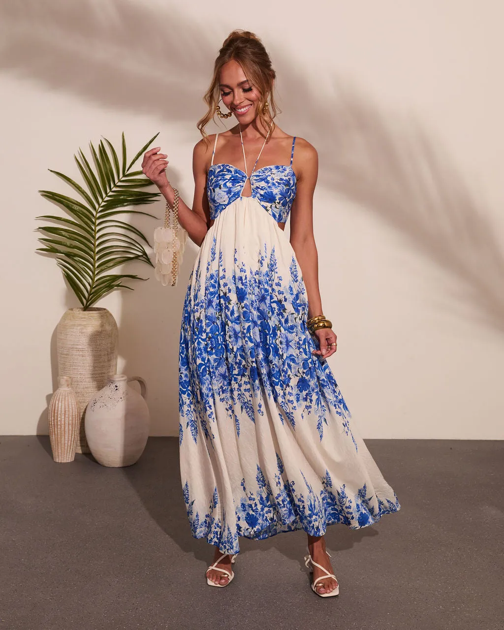 Adine Floral Print Halter Neck Maxi Dress sold by Vici product image thumbnail 5