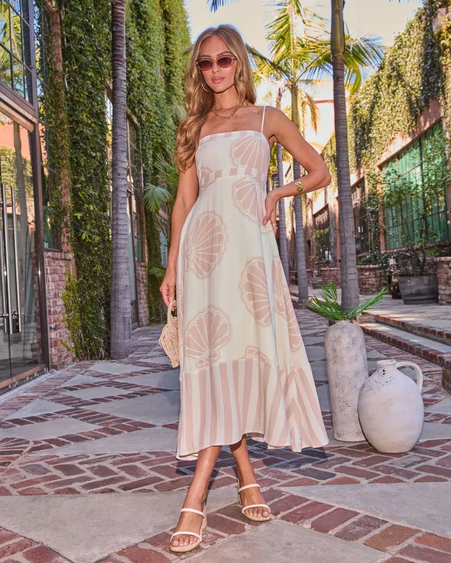 Caterena Seashell Print Maxi Dress made by Vici